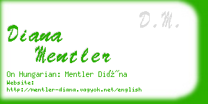 diana mentler business card